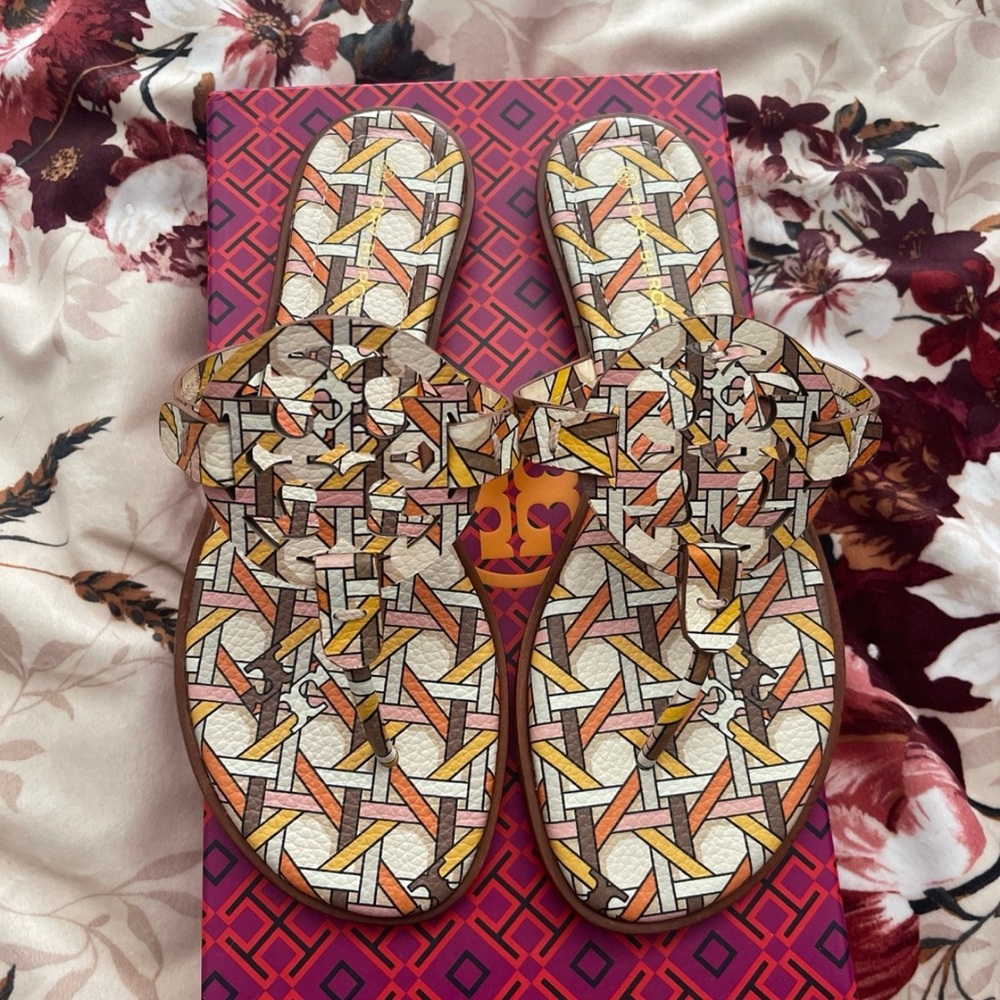 Tory Burch Miller Sandals in Pink Caning- 8